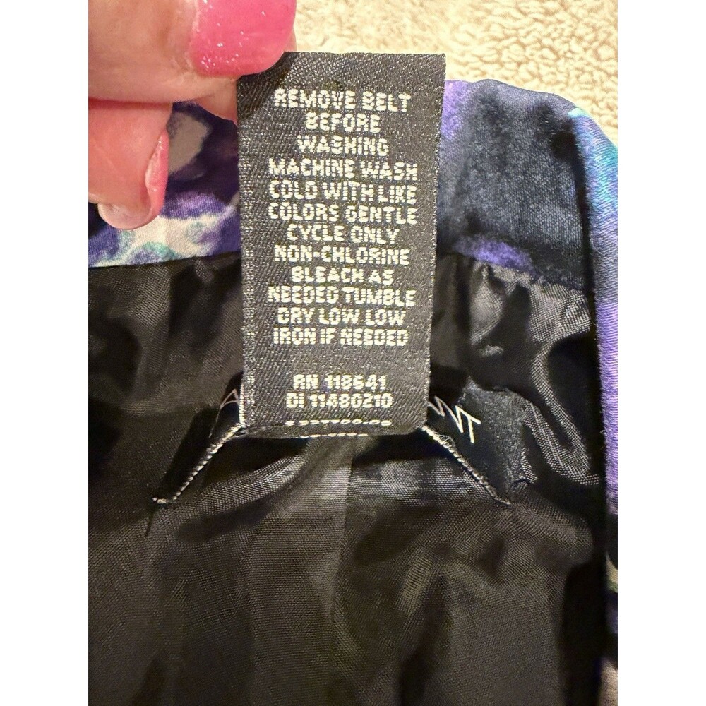 Lane Bryant Purple/Green/Black/White Fully Lined Button Vest Women’s Size 24 - Picture 6 of 6